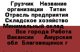 Грузчик › Название организации ­ Титан › Отрасль предприятия ­ Складское хозяйство › Минимальный оклад ­ 15 000 - Все города Работа » Вакансии   . Амурская обл.,Благовещенск г.